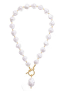 Darcy Freshwater Pearl Toggle Front Necklace in Ivory