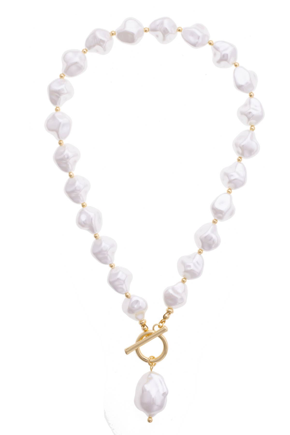 Darcy Freshwater Pearl Toggle Front Necklace in Ivory