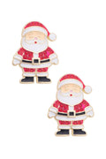 Jolly Santa Stud Earrings in Red & White