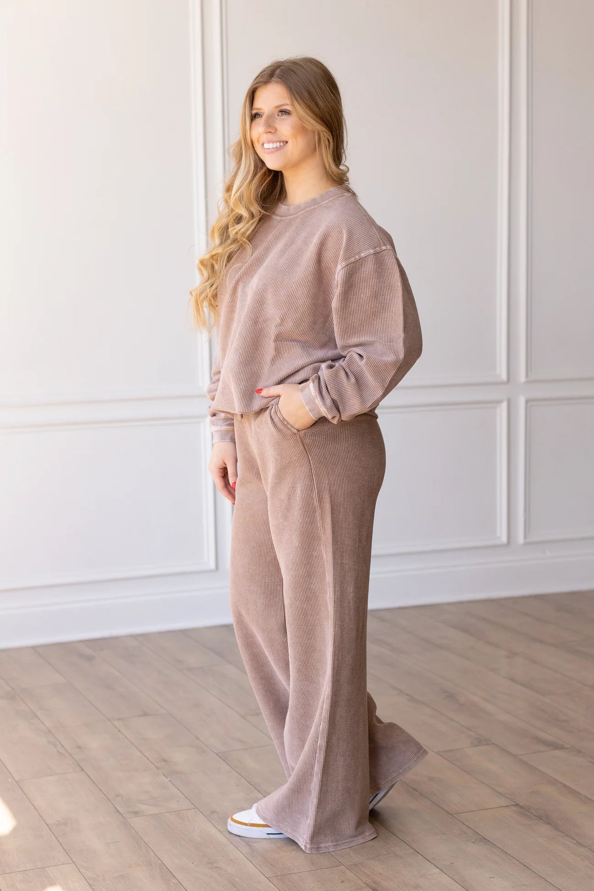 Corded Straight Leg Pant - Toffee