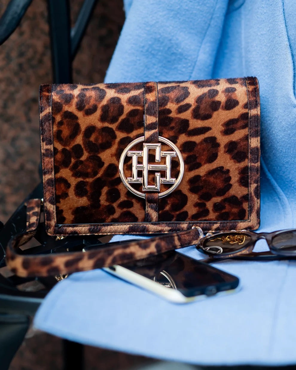 Caroline Hill Cecilia Circle Logo Handbag - Spotted Saddle