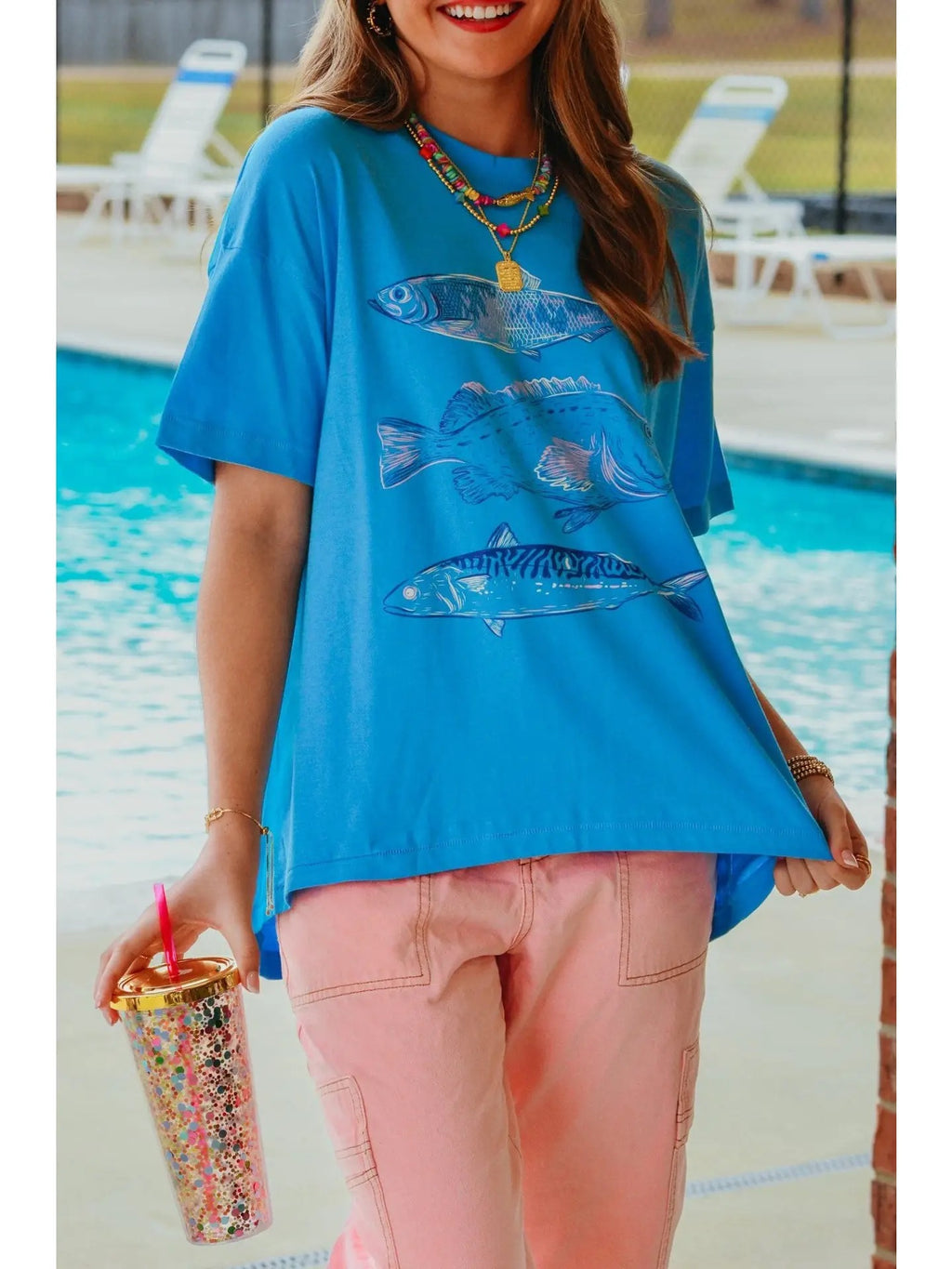 3 Fish High-Low Tee