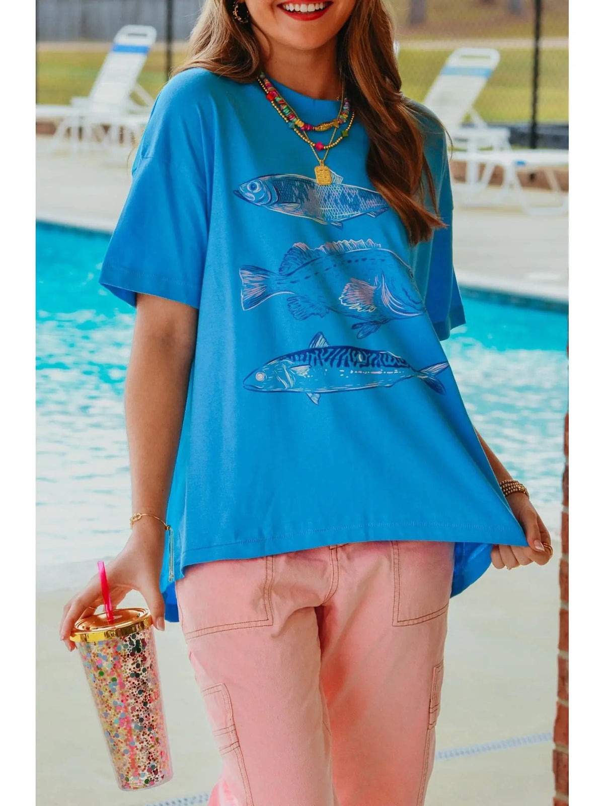 3 Fish High-Low Tee