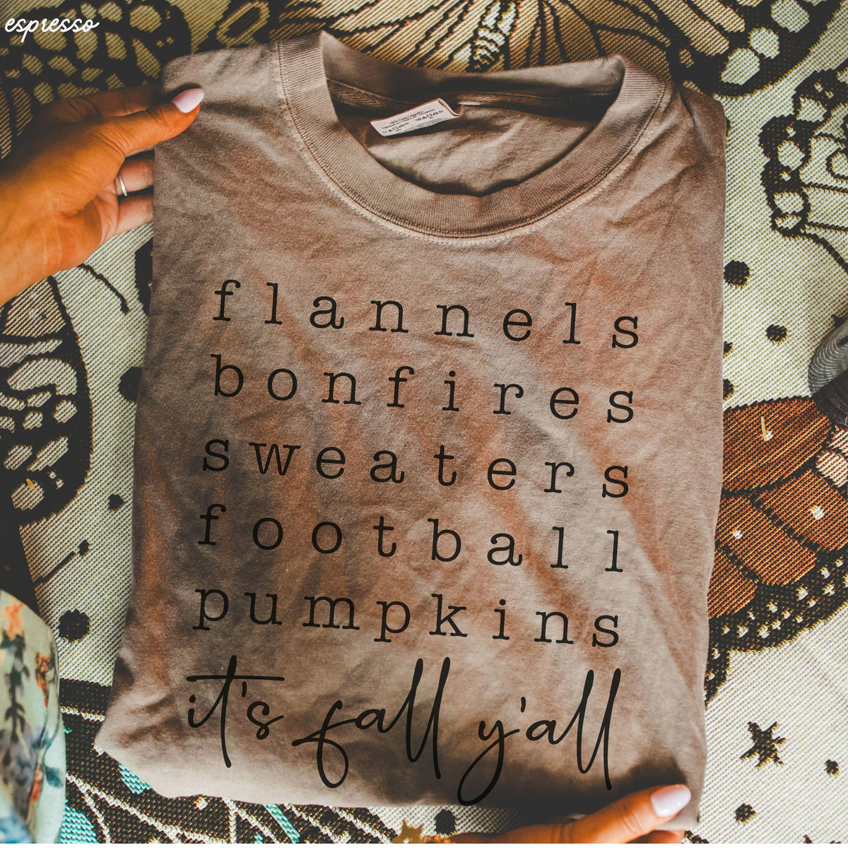 Fall List Tee - Espresso